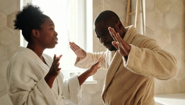 Woman And Man Arguing