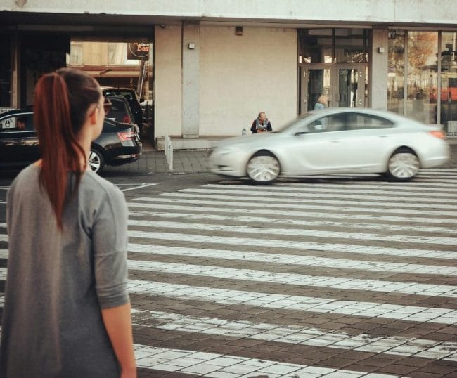 Woman At Crosswalk