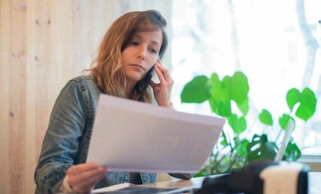 Woman Doing Paperwork